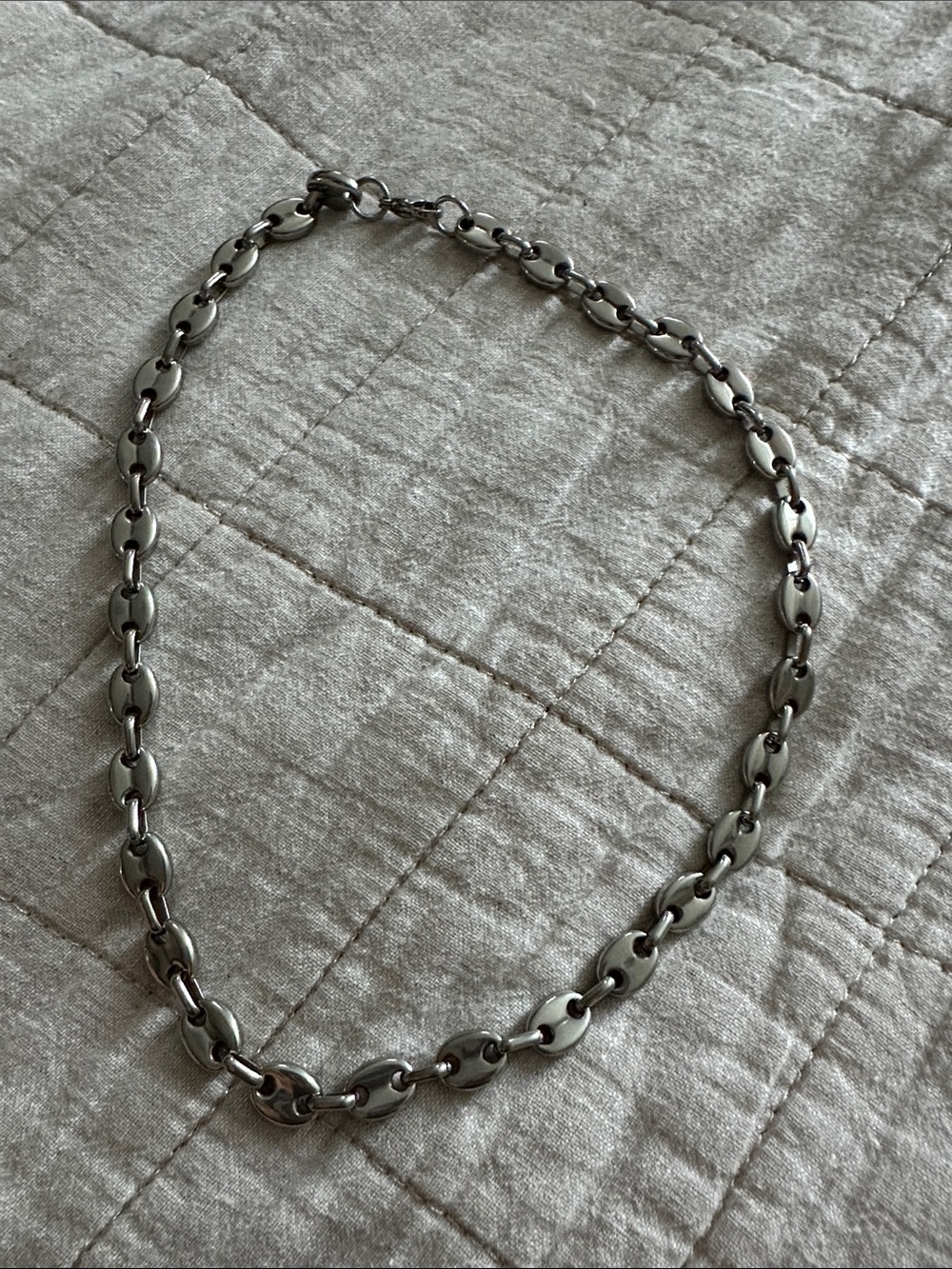 Silver Link Chain Necklace - Polished Stainless Look